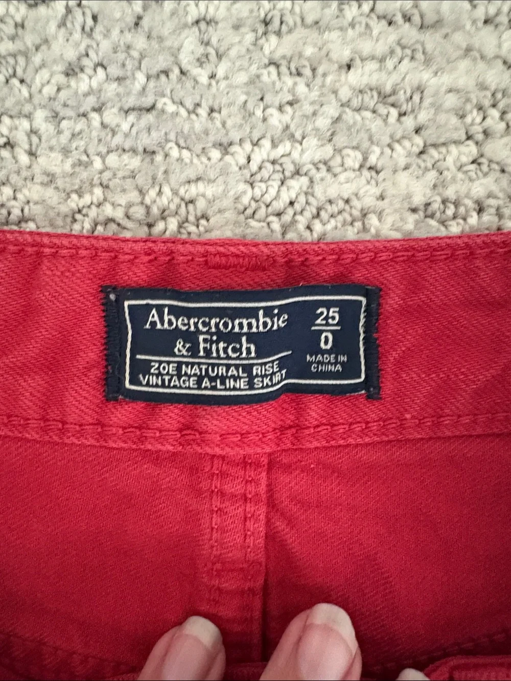 Abercrombie & Fitch Bright Red Denim Mini Skirt
